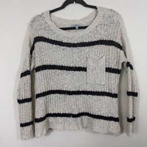 Creme and Black Horizontal Stripped Charlotte Russe Sweater Women’s Size Small